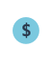 icon of shield with money sign on it.